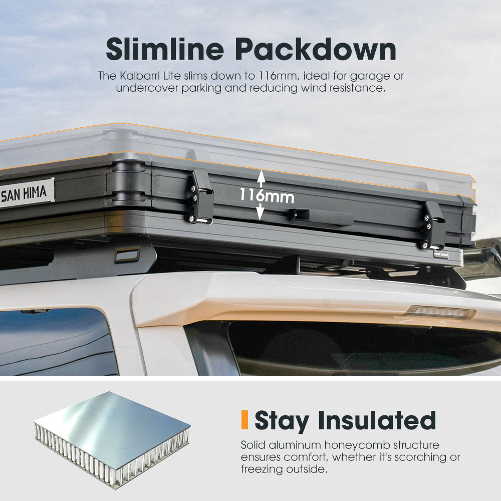 San Hima 180° Awning+Rooftop Tent&Rack+2xCamping Chairs+2xRecovery Boards Red - Sunyee