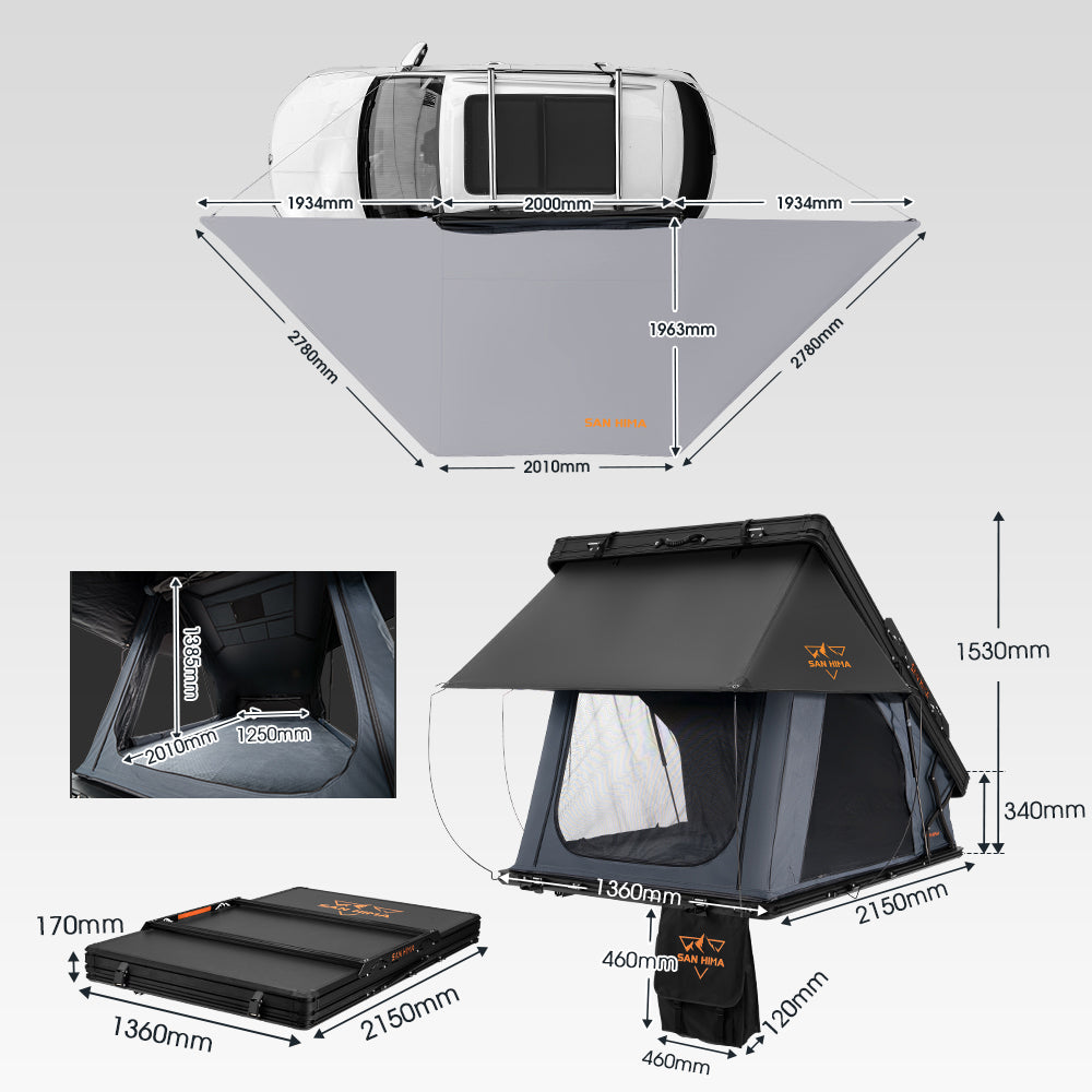 San Hima 180° Side Awning + Rooftop Tent - Sunyee