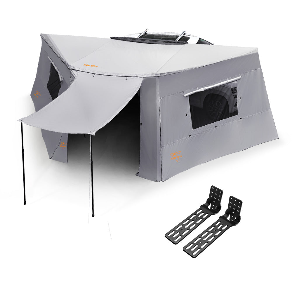 San Hima 180 Degree Awning With Side Wall Free-Standing Camping + "L" Bracket - Sunyee