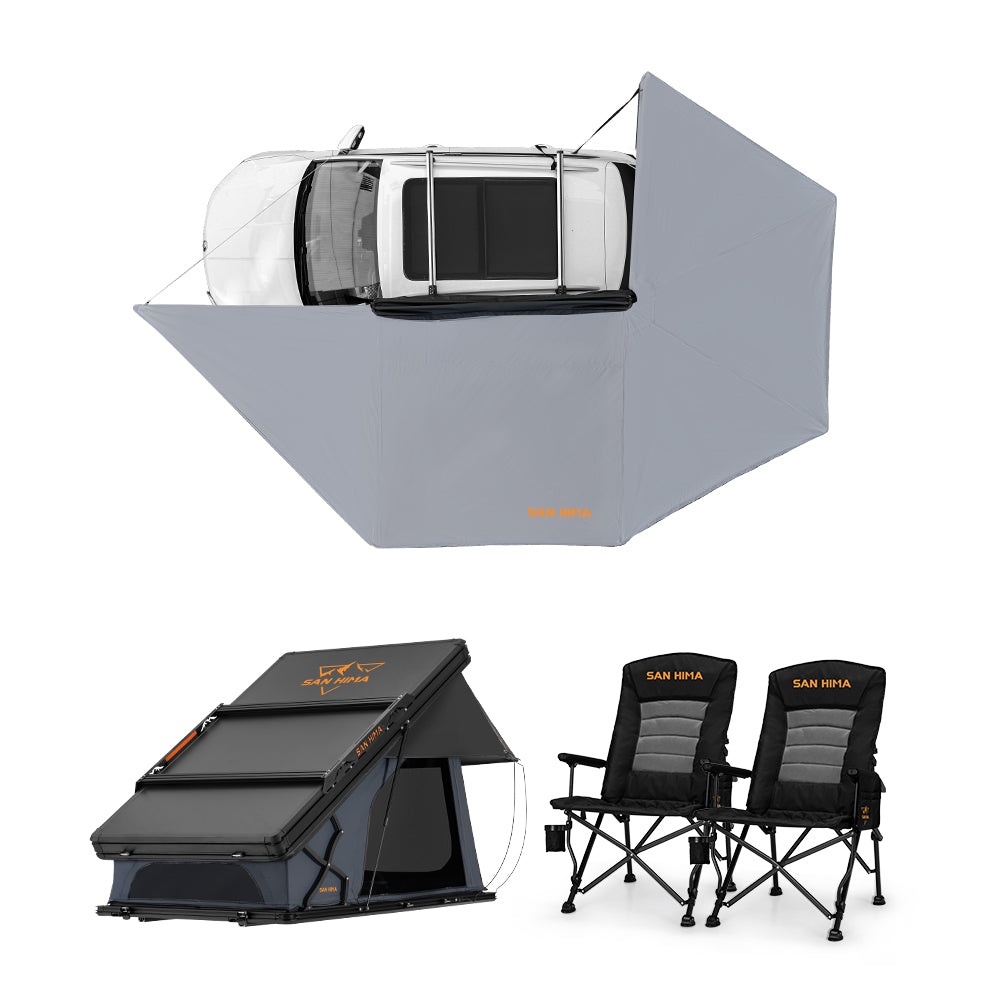 San Hima 270° Awning+Rooftop Tent+2xCamping Chairs - Sunyee