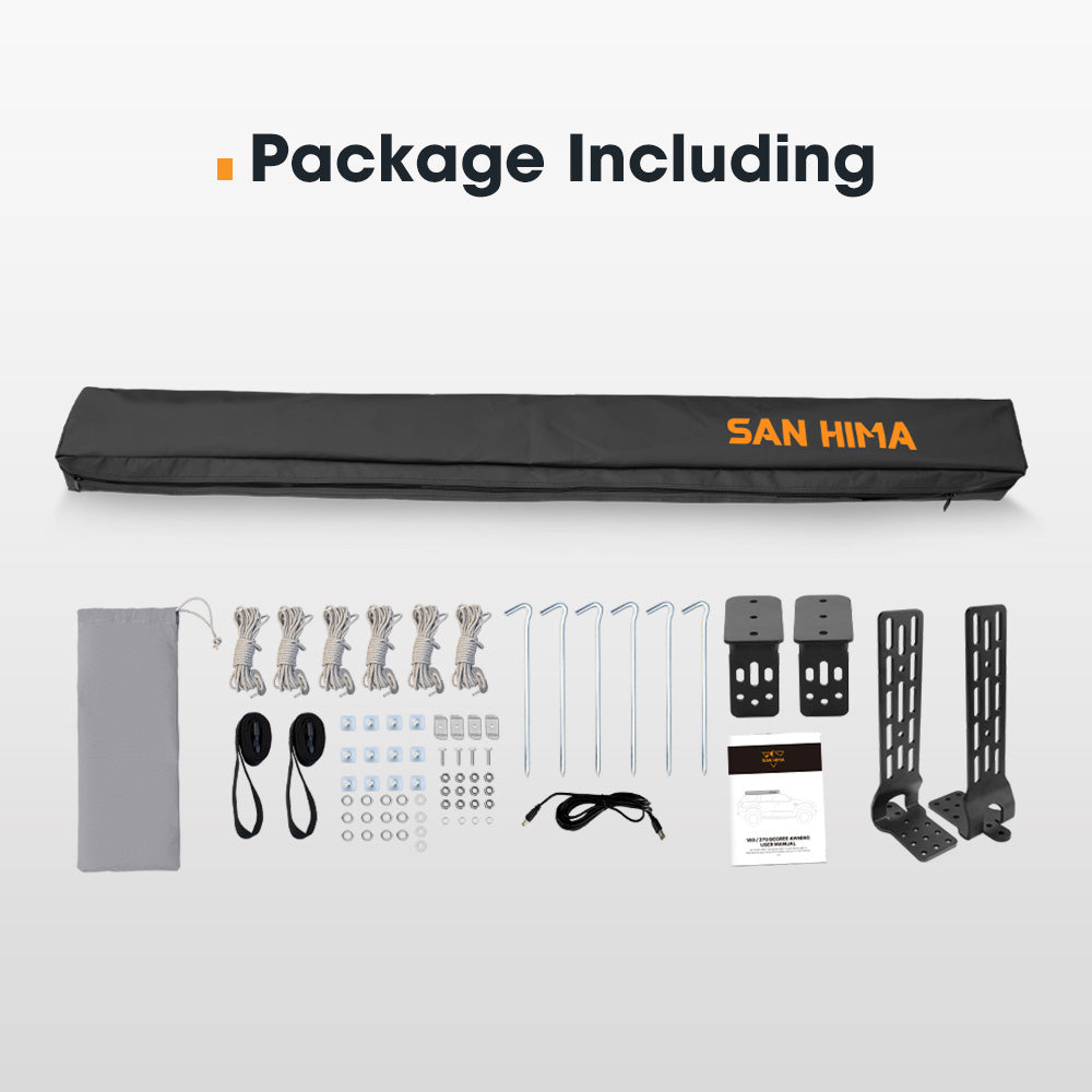 San Hima 270 Degree Free-Standing Awning With "L" Bracket 600D Double-Ripstop - Sunyee