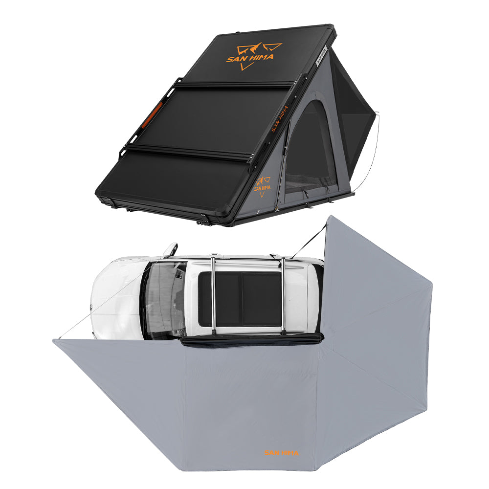 San Hima 270° Free-Standing Awning With "L" Bracket + Rooftop Tent + Roof Rack - Sunyee