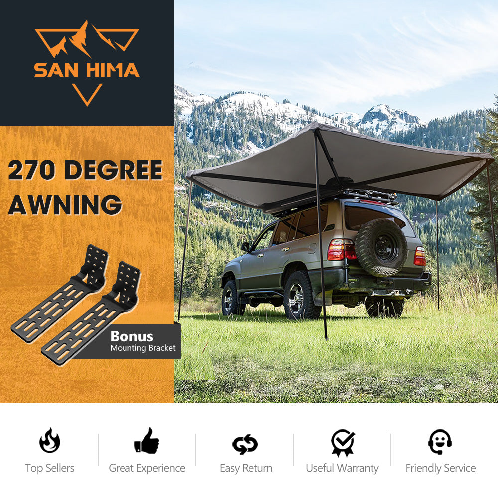 San Hima 270 Degree Free-Standing Awning 600D Double-Ripstop Oxford UPF50+ 4X4 - Sunyee