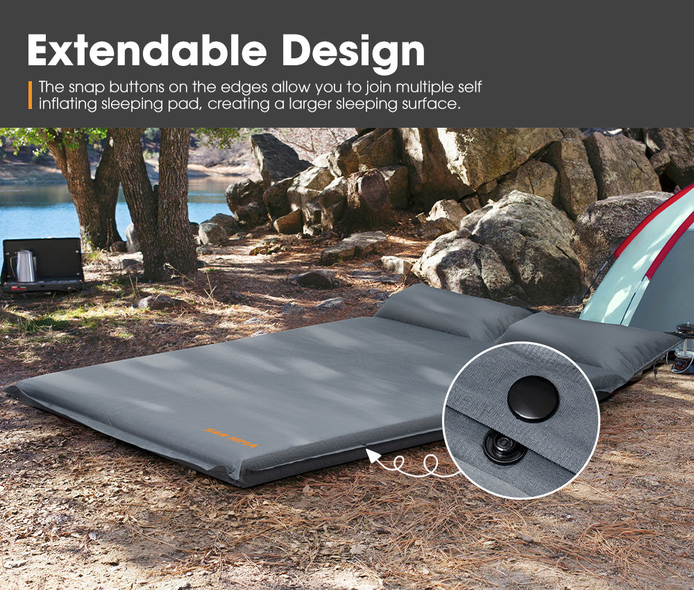 San Hima Self Inflating Mattress 10cm Sleeping Mat Camping Hiking Air Bed Double - Sunyee