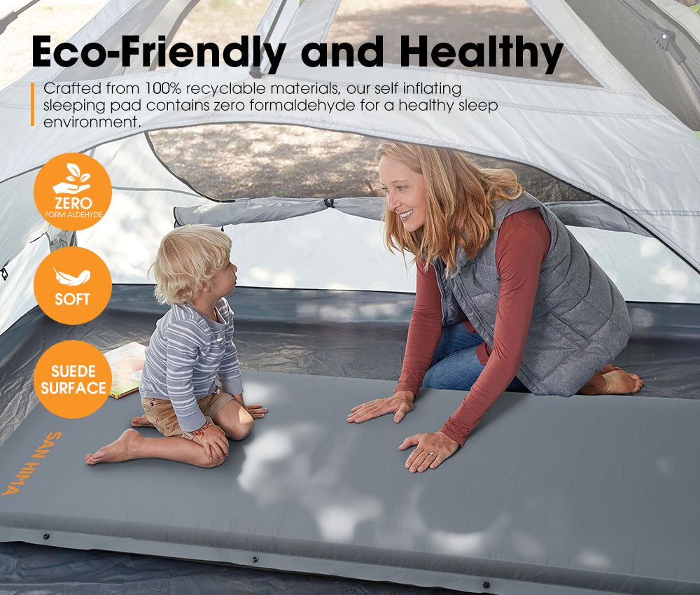 San Hima Self Inflating Mattress 10cm Sleeping Mat Camping Hiking Air Bed Single - Sunyee