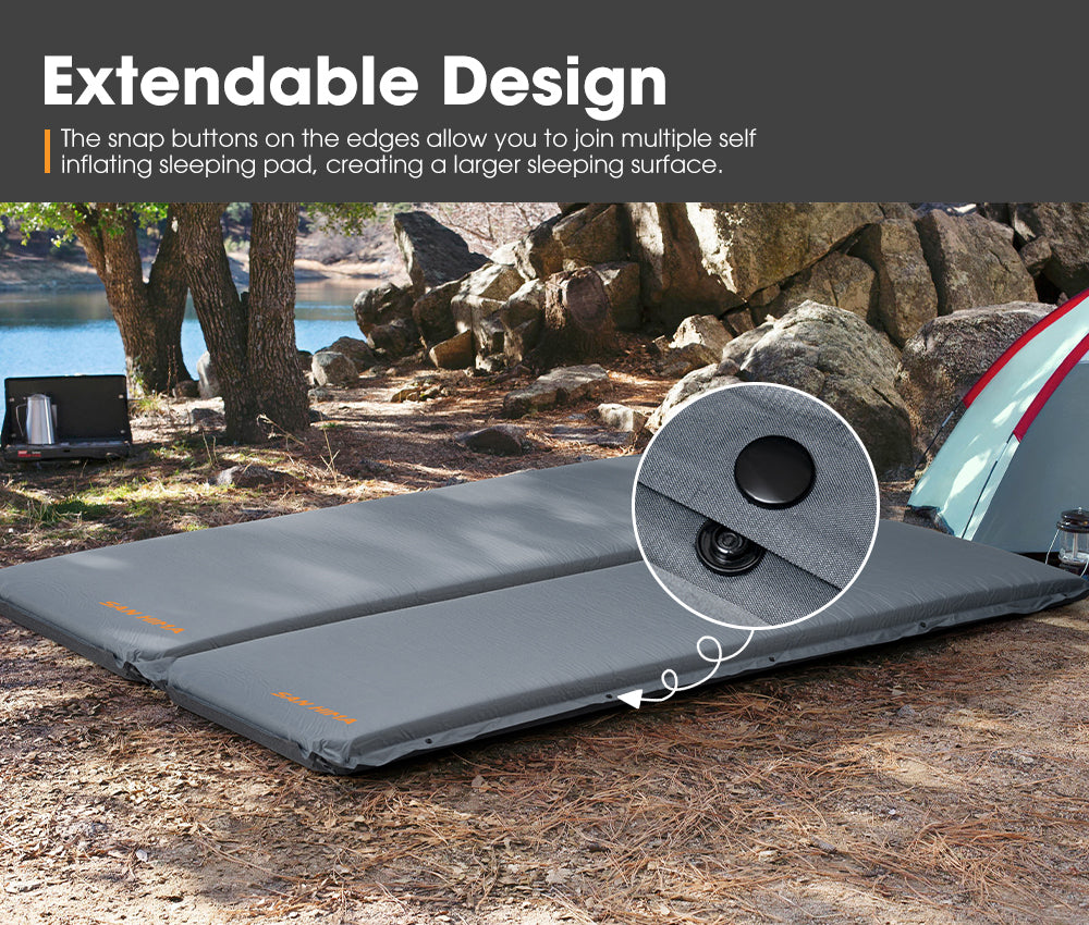 San Hima Self Inflating Mattress 10cm Sleeping Mat Camping Hiking Air Bed Single - Sunyee