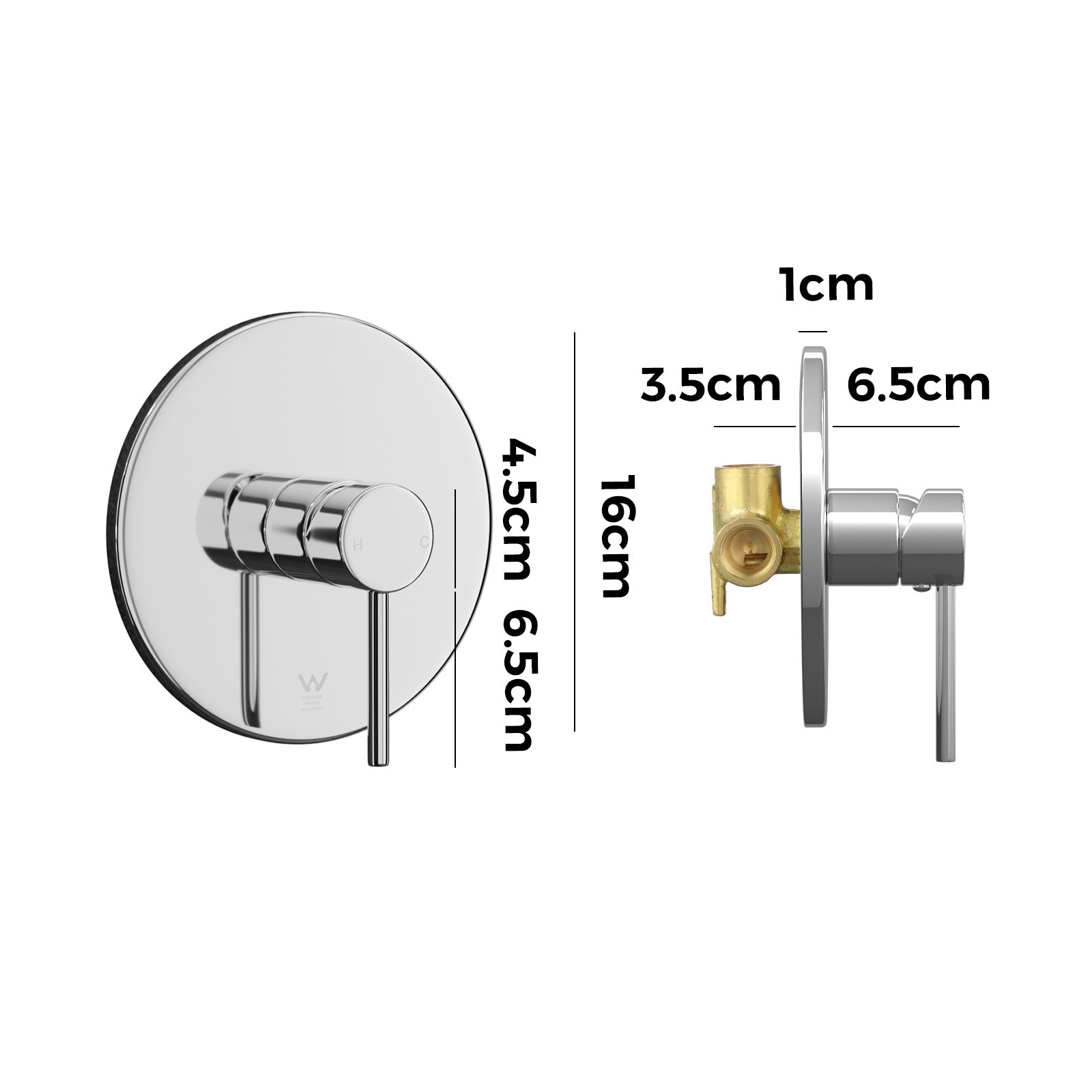 Welba Shower Mixer Tap Bathroom Wall Tapware Brass Tapware Round Chrome - Sunyee