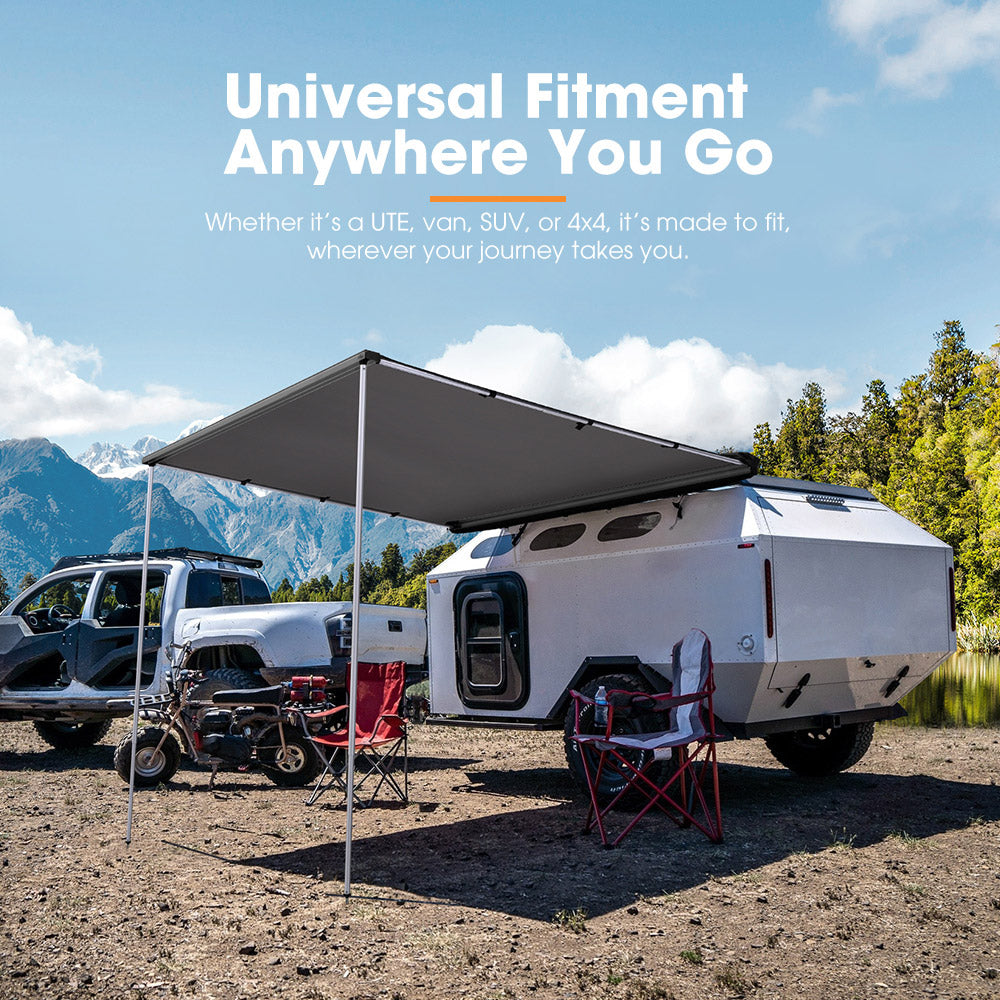 San Hima Car Side Awning Pull-out Telescoping Poles Waterproof Car Shade - Sunyee