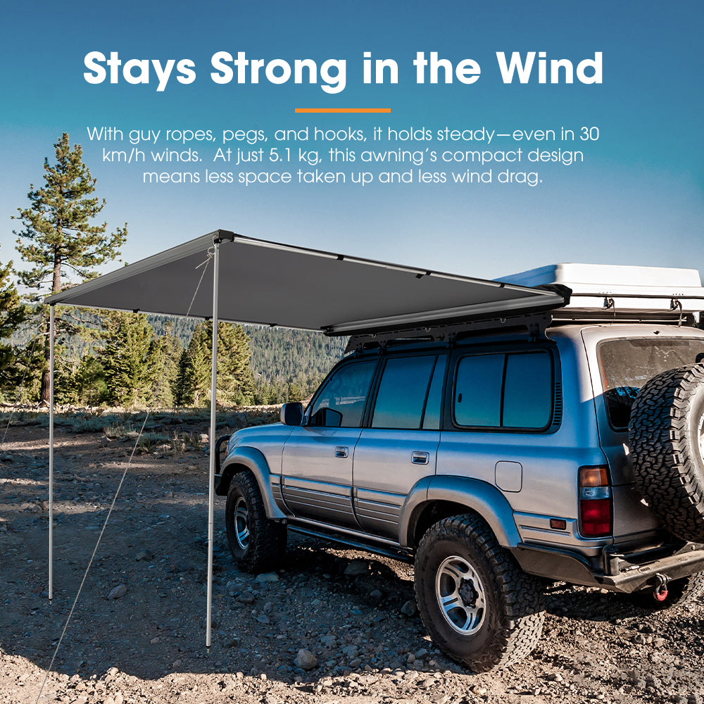 San Hima Car Side Awning 1.4x2m Pull-out Telescoping Poles Waterproof Car Shade - Sunyee
