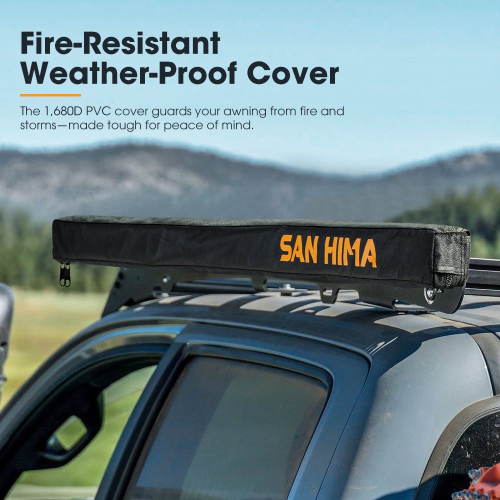 San Hima Car Side Awning 1.4x2m Pull-out Telescoping Poles Waterproof Car Shade - Sunyee