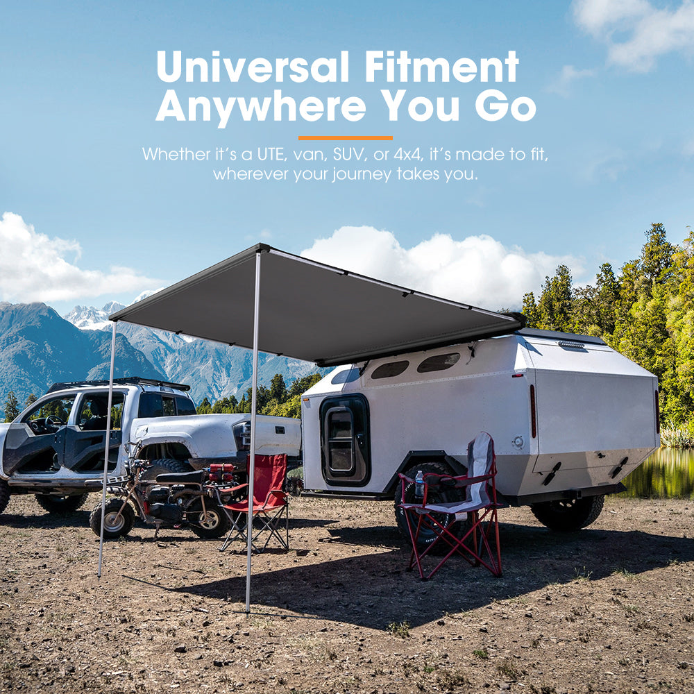 San Hima Car Side Awning 1.4x2m Pull-out Telescoping Poles Waterproof Car Shade - Sunyee