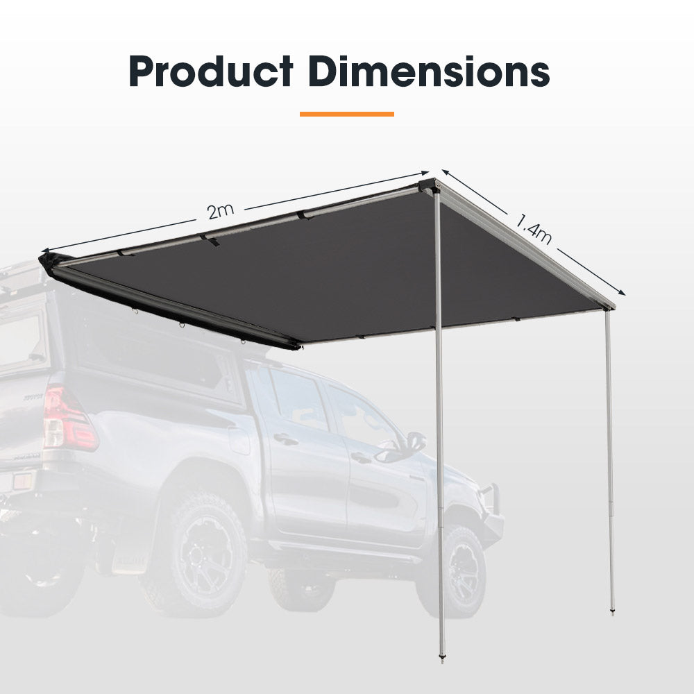 San Hima Car Side Awning 1.4x2m Pull-out Telescoping Poles Waterproof Car Shade - Sunyee