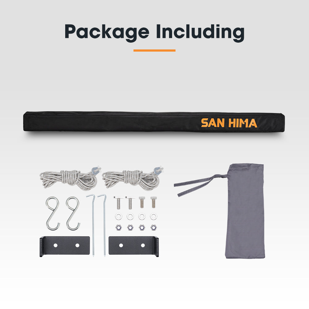 San Hima Car Side Awning 1.4x2m Pull-out Telescoping Poles Waterproof Car Shade - Sunyee