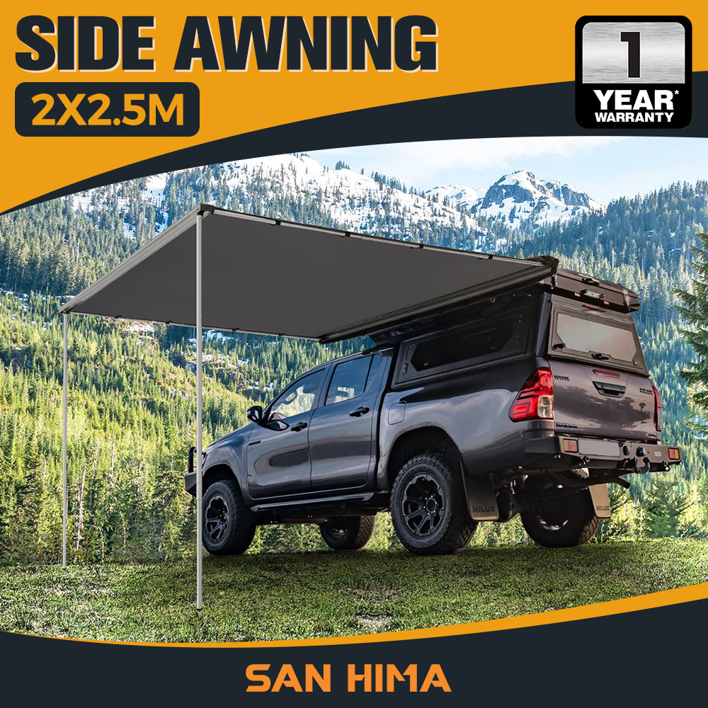 San Hima Car Side Awning Pull-out Telescoping Poles Waterproof Car Shade - Sunyee