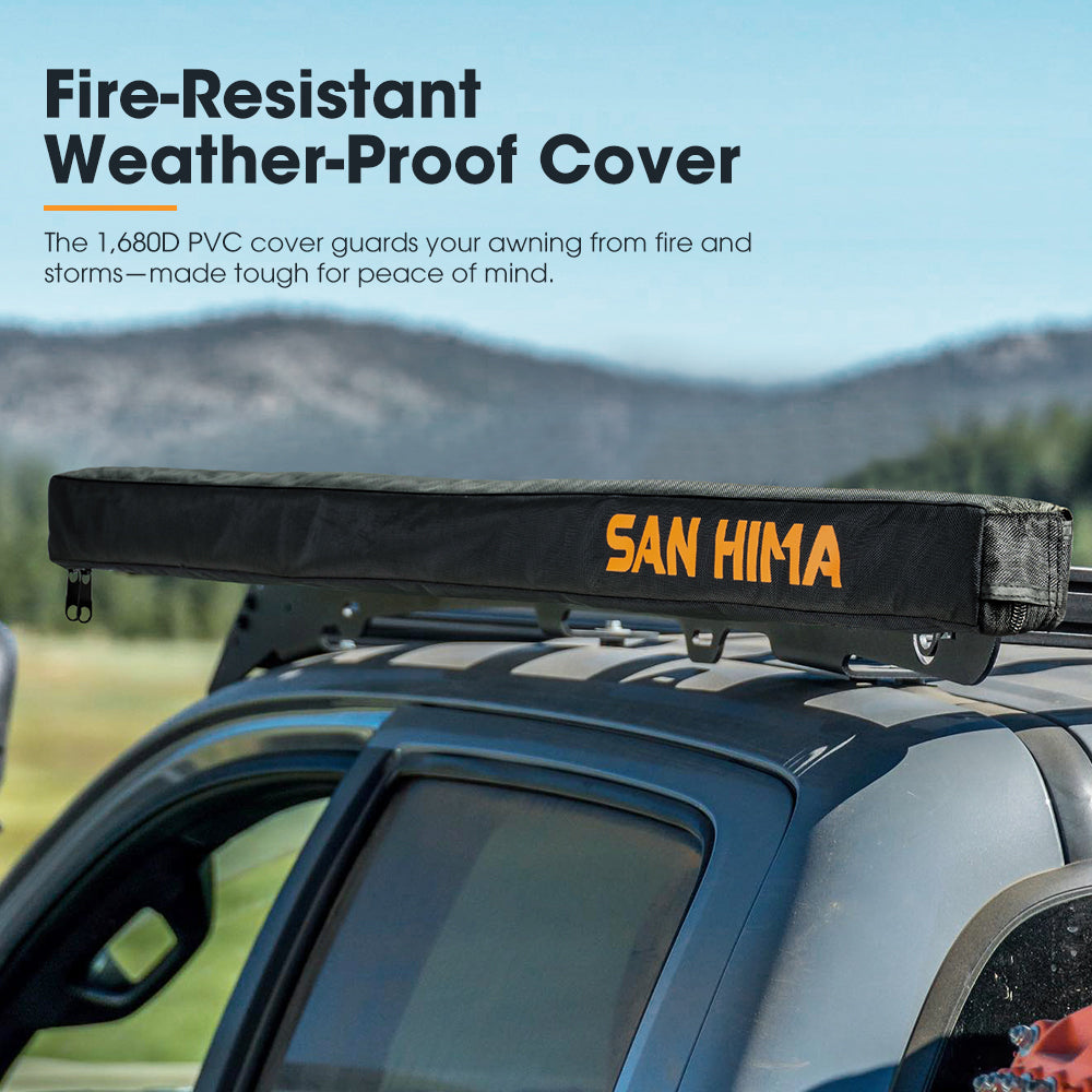 San Hima Car Side Awning 2x2.5m Pull-out Telescoping Poles Waterproof Car Shade - Sunyee