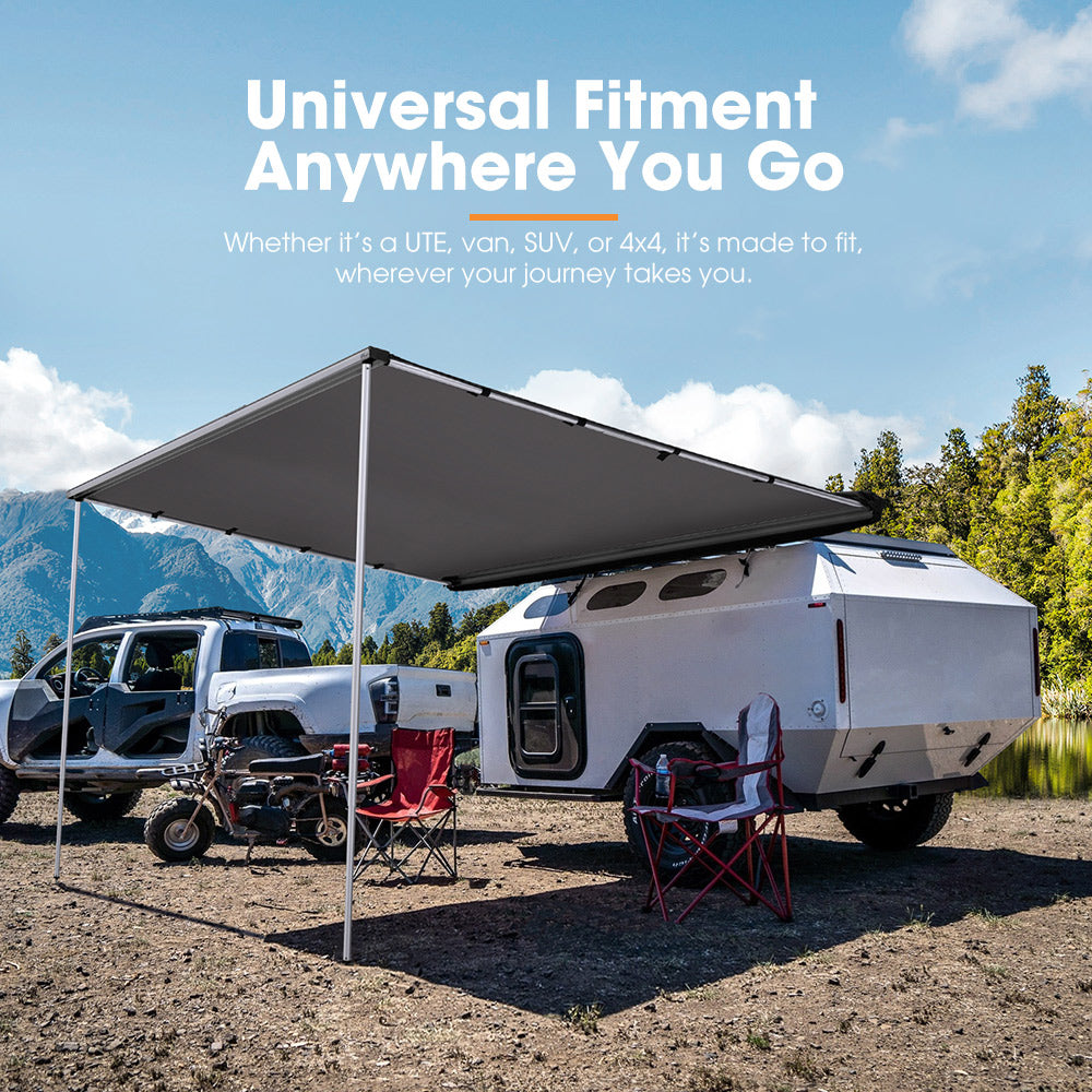 San Hima Car Side Awning 2x2.5m Pull-out Telescoping Poles Waterproof Car Shade - Sunyee