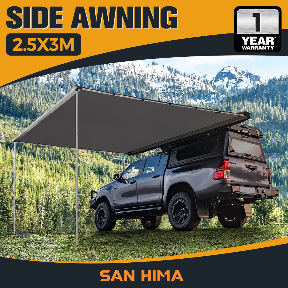San Hima Car Side Awning Pull-out Telescoping Poles Waterproof Car Shade - Sunyee