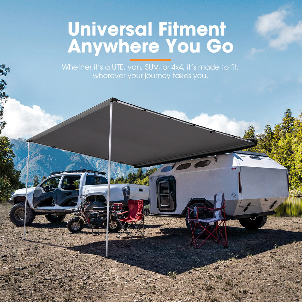 San Hima Car Side Awning 2.5x3m Pull-out Telescoping Poles Waterproof Car Shade - Sunyee
