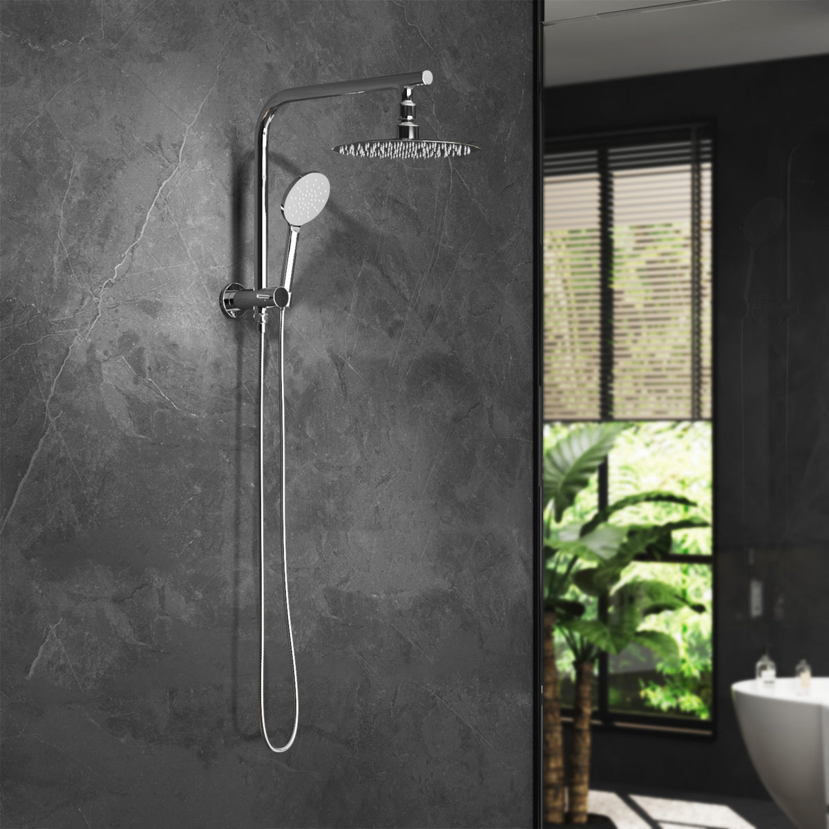 Welba 250mm Shower Head Set Square Round Handheld Shower Mixer Tap Combo WELS