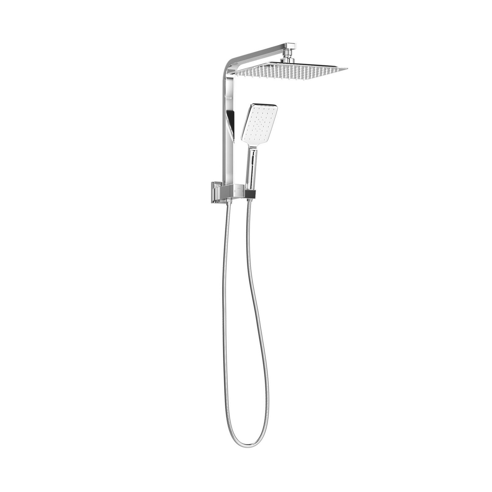 Welba 10" Rain Shower Head Set Square 3-Mode Handheld Shower Gooseneck Chrome - Sunyee