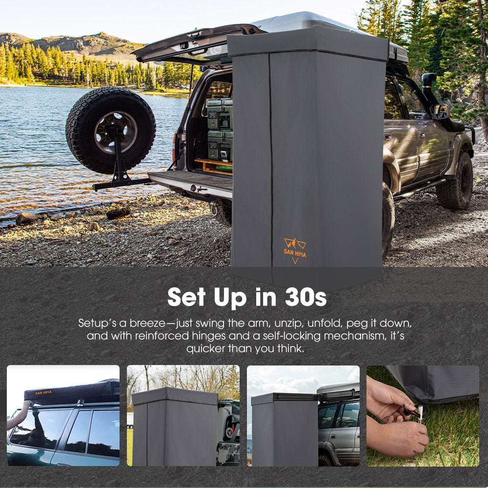 San Hima Shower Awning Instant Tent +Gas Hot Water Heater Black+Shower Tent Base - Sunyee