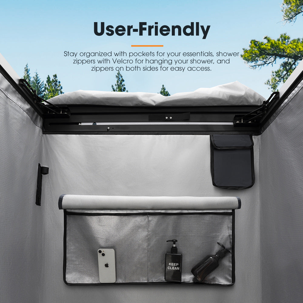 San Hima Shower Awning Instant Tent +Gas Hot Water Heater Black+Shower Tent Base - Sunyee