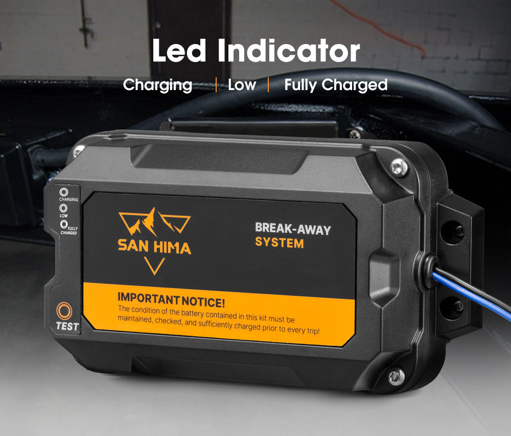 San Hima 12V Break Away System with Battery & Switch Trailer Electric Breakaway - Sunyee
