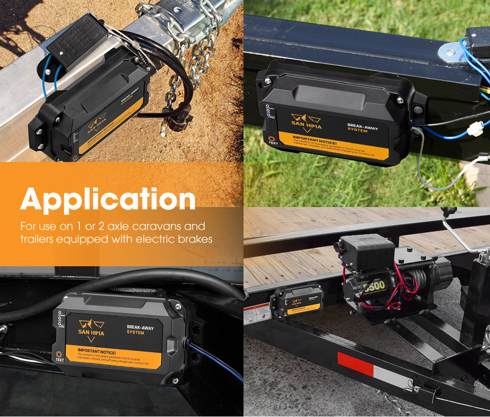 San Hima 12V Break Away System with Battery & Switch Trailer Electric Breakaway - Sunyee