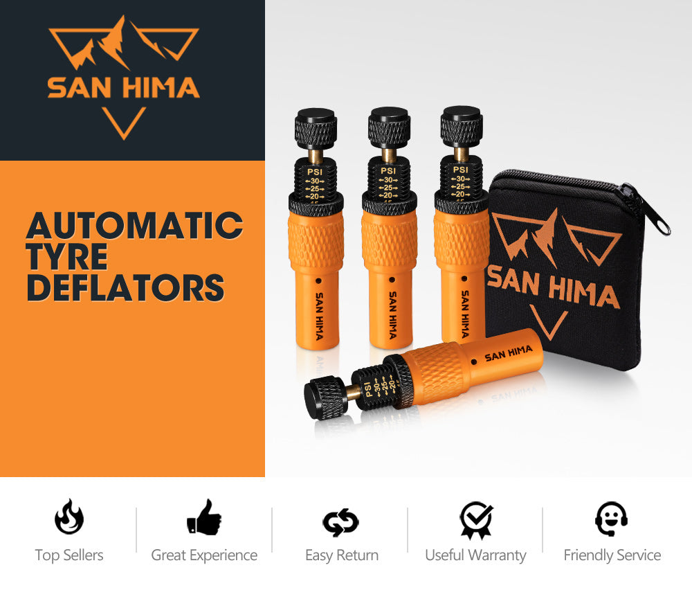 San Hima Tyre Deflators x4 Air Deflator 10~30 PSI Tire Valve Core Tool Portable - Sunyee