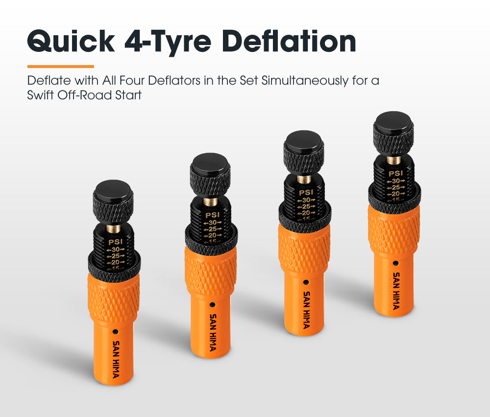 San Hima Tyre Deflators x4 Air Deflator 10~30 PSI Tire Valve Core Tool Portable - Sunyee