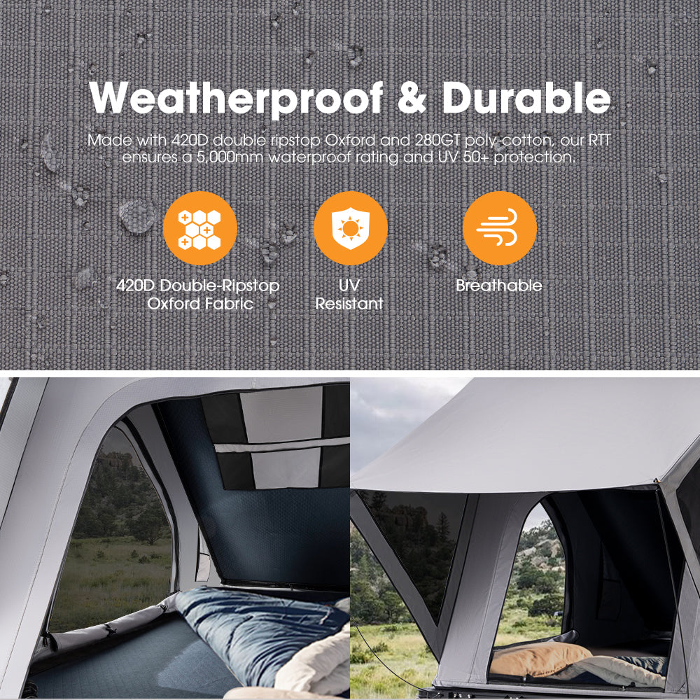 San Hima Kalbarri Roof Top Tent Hardshell With Roof Rack + 250W Solar Panel - Sunyee