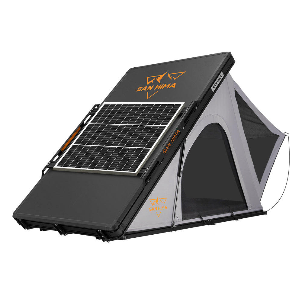 San Hima Kalbarri Roof Top Tent Hardshell With Roof Rack + 130W Solar Panel - Sunyee