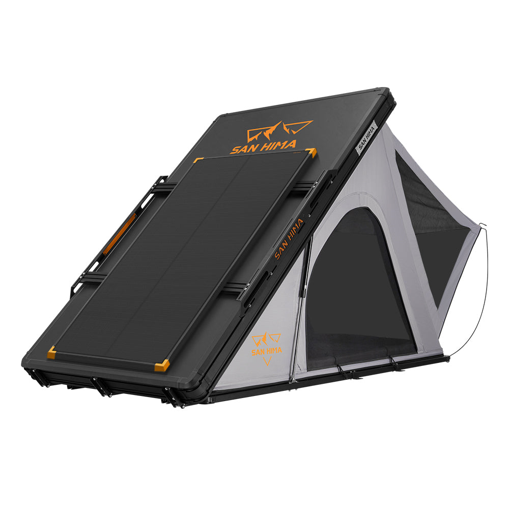 San Hima Kalbarri Roof Top Tent Hardshell With Roof Rack + 120W Solar Panel - Sunyee