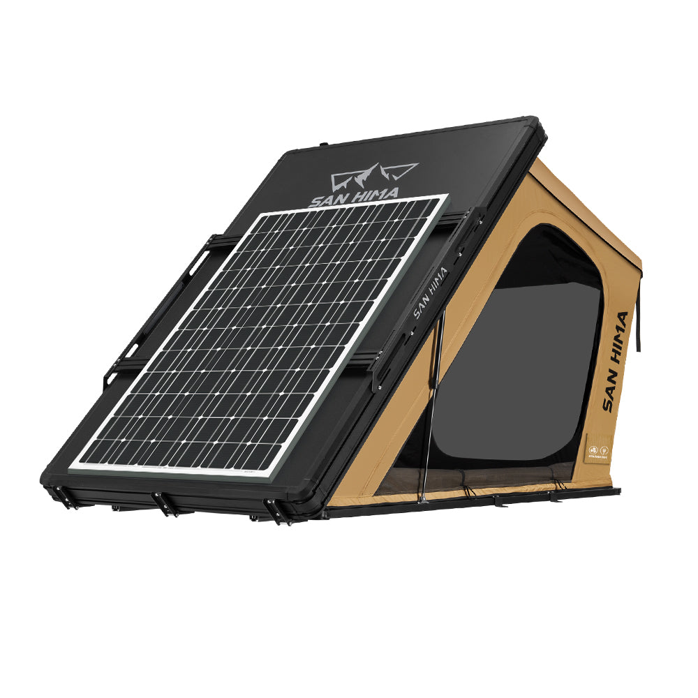 San Hima Kalbarri Gen 2 Roof Top Tent Hardshell Khaki + 250W Solar Panel - Sunyee