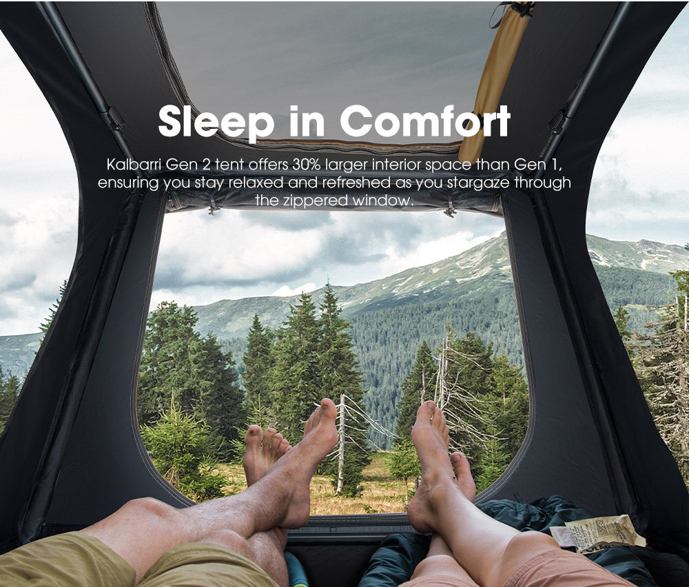 San Hima Kalbarri Gen 2 Roof Top Tent Hardshell Khaki + 250W Solar Panel - Sunyee