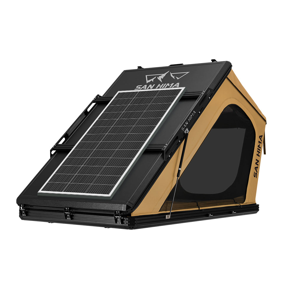 San Hima Kalbarri Gen 2 Roof Top Tent Hardshell Khaki + 200W Solar Panel - Sunyee
