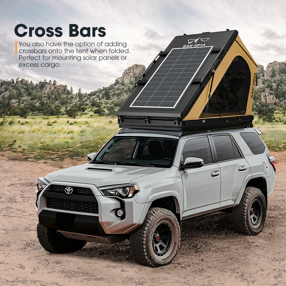 San Hima Kalbarri Gen 2 Roof Top Tent Hardshell Khaki + 200W Solar Panel - Sunyee