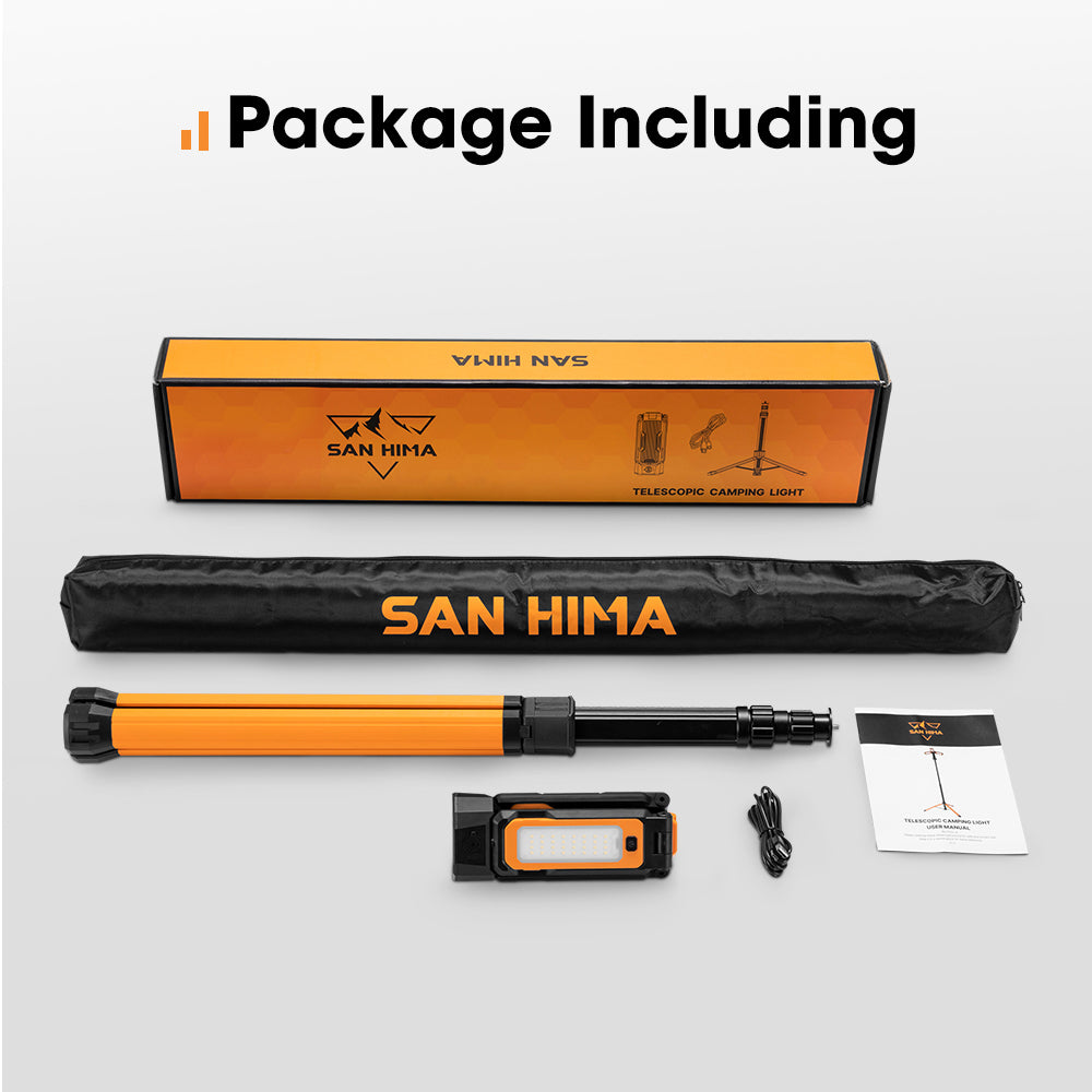 San Hima LED Tripod Light Portable Lithium Telescopic Lamp Camping Rechargeable - Sunyee