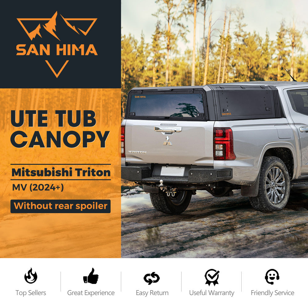 San Hima UTE Tub Canopy For Mitsubishi Triton MV 2024-On Dual Cab W/ Rivet Gun