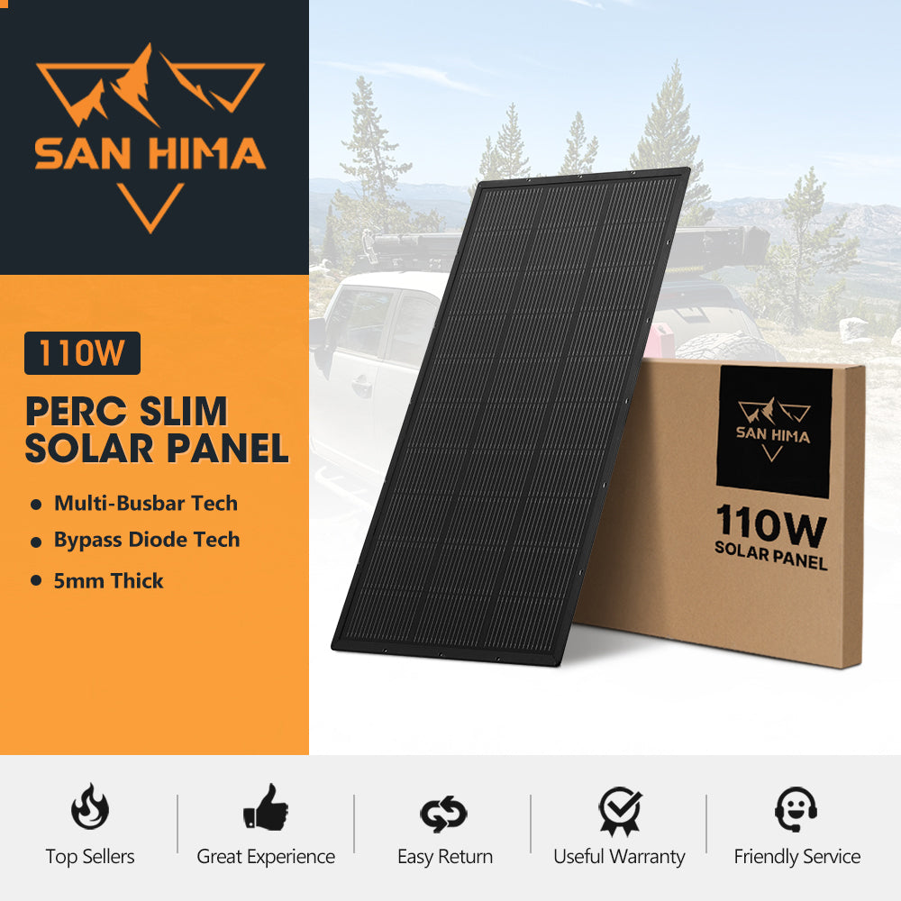 San Hima 110W PERC Solar Panel Kit Mono Multi-busbar Tech Bypass Diode 5MM
