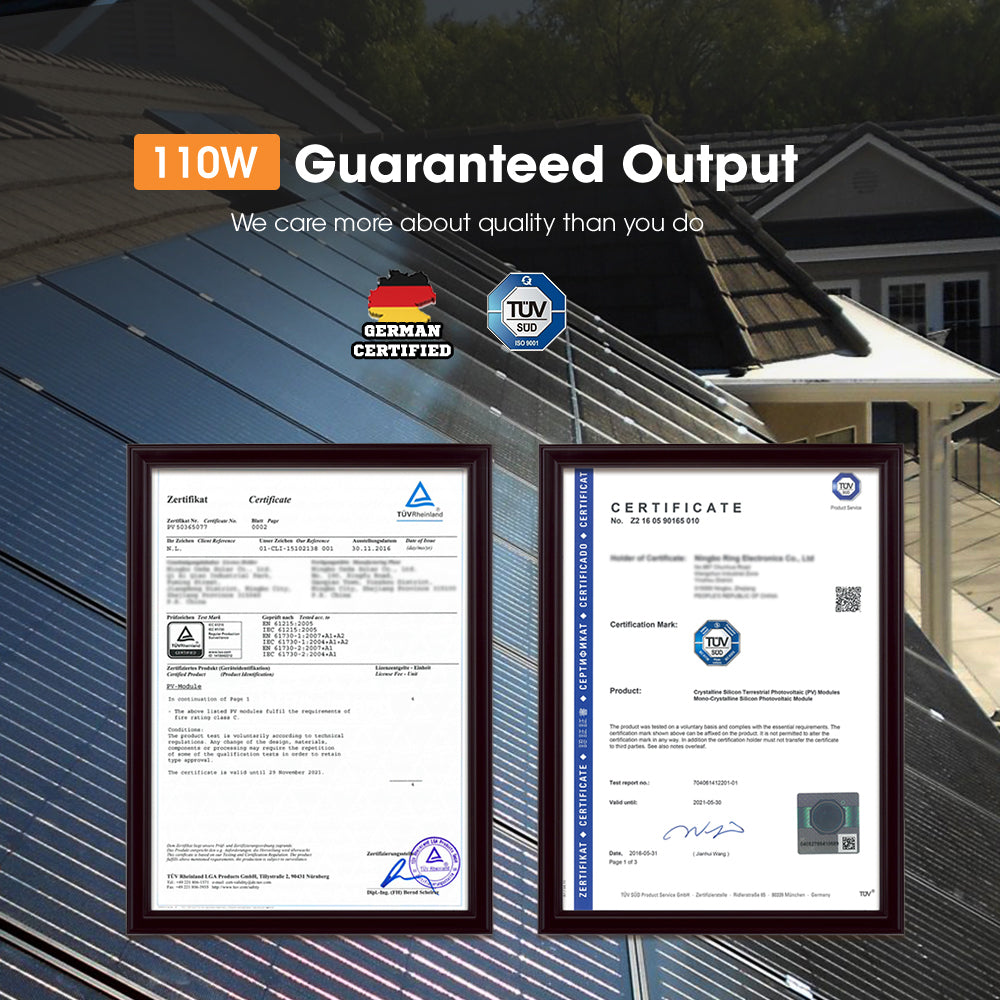 San Hima 2X 110W PERC Solar Panel Kit Mono Multi-busbar Tech Bypass Diode 5MM - Sunyee