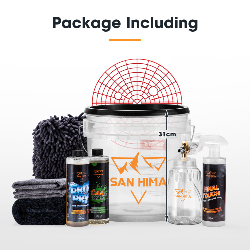 San Hima 10PCS Car Cleaning Kit Interior Exterior Detail Wash Care Polish Bucket - Sunyee