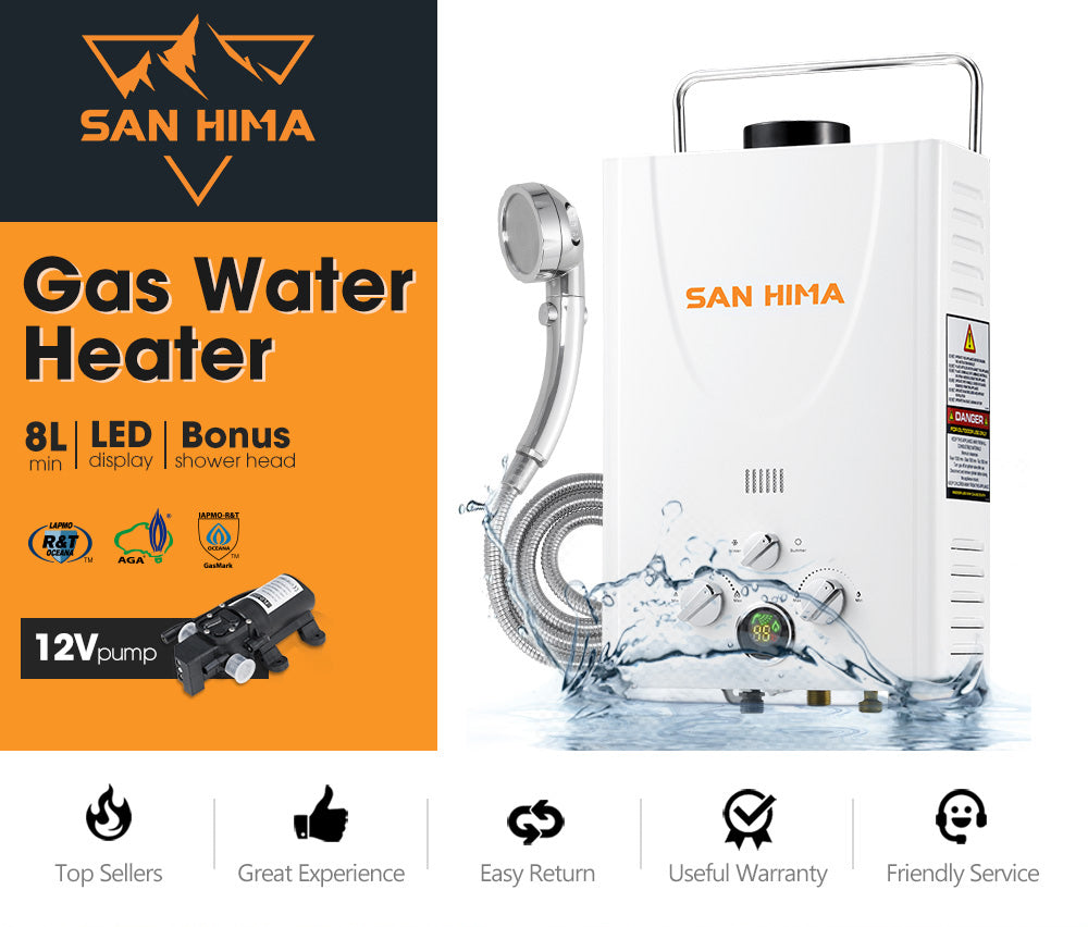 San Hima Portable Gas Hot Water Heater System 8L - Sunyee