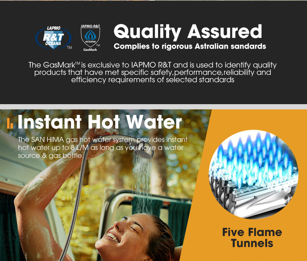 San Hima Portable Gas Hot Water Heater System 8L - Sunyee