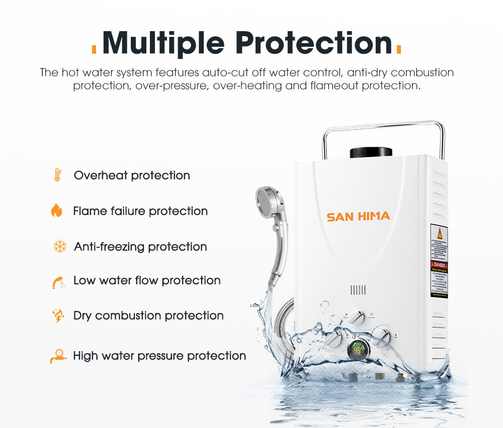 San Hima Portable Gas Hot Water Heater System 8L - Sunyee