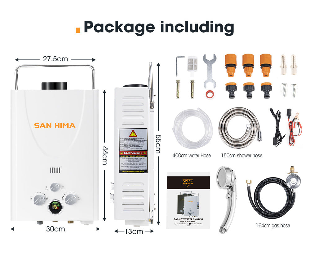 San Hima Portable Gas Hot Water Heater System 8L - Sunyee