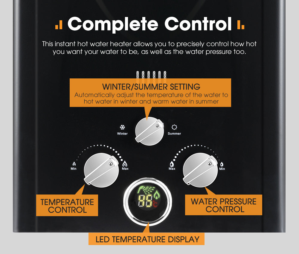 San Hima Portable Gas Hot Water Heater System 8L Caravan Outdoor Camping Shower - Sunyee