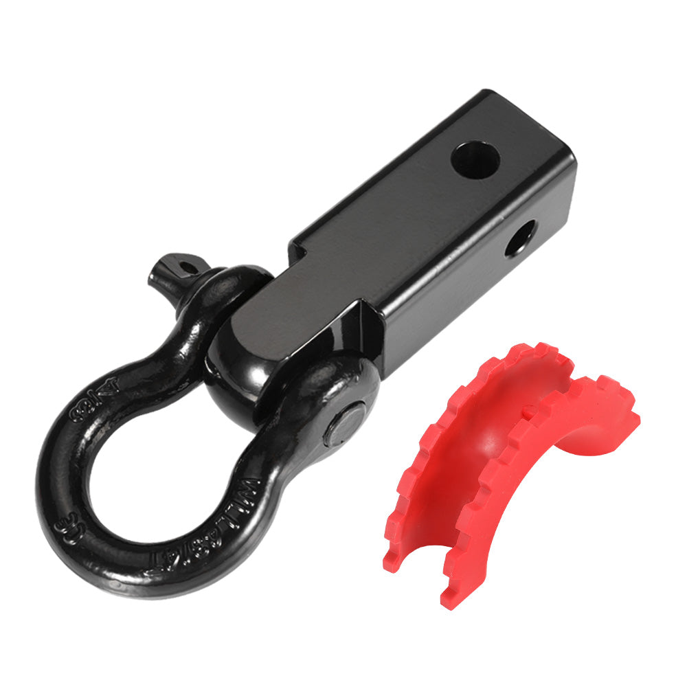 Recovery Hitch Receiver Rated 4.75 Tonne + Bow Shackle Tow Bar Off Road 4x4 4WD - Sunyee