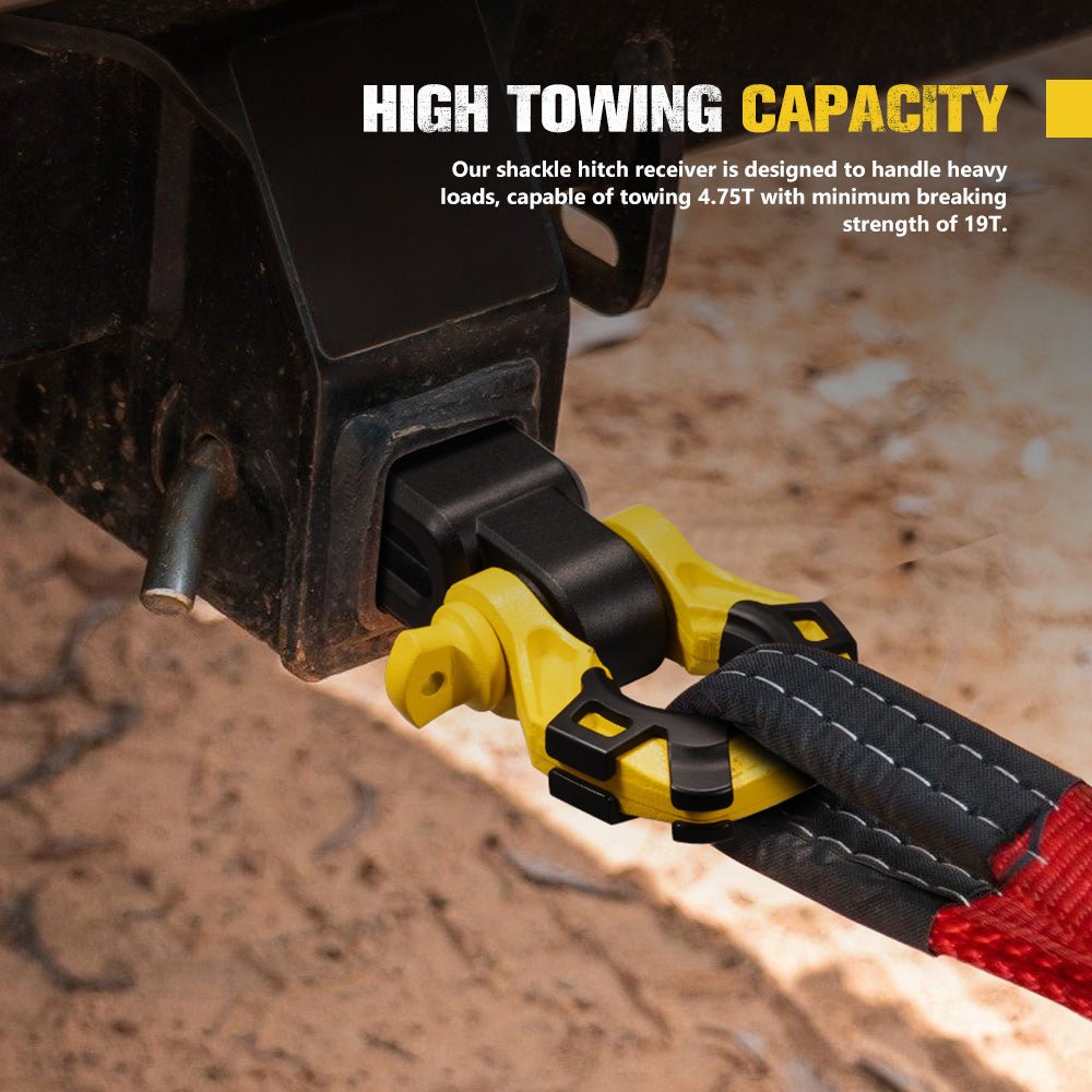 Bunker Indust 2” Recovery Hitch Receiver With 4.75T 3/4” D-Ring Bow Shackle - Sunyee