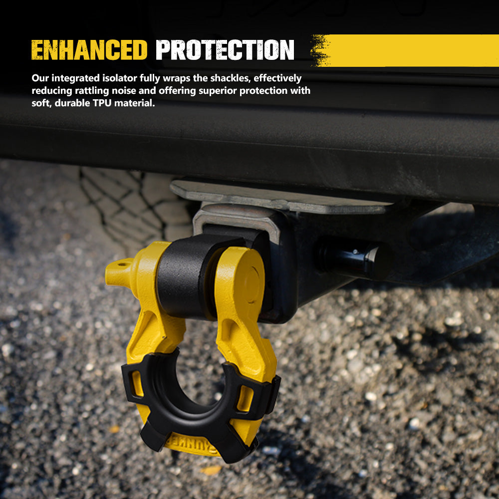 Bunker Indust 2” Recovery Hitch Receiver With 4.75T 3/4” D-Ring Bow Shackle - Sunyee